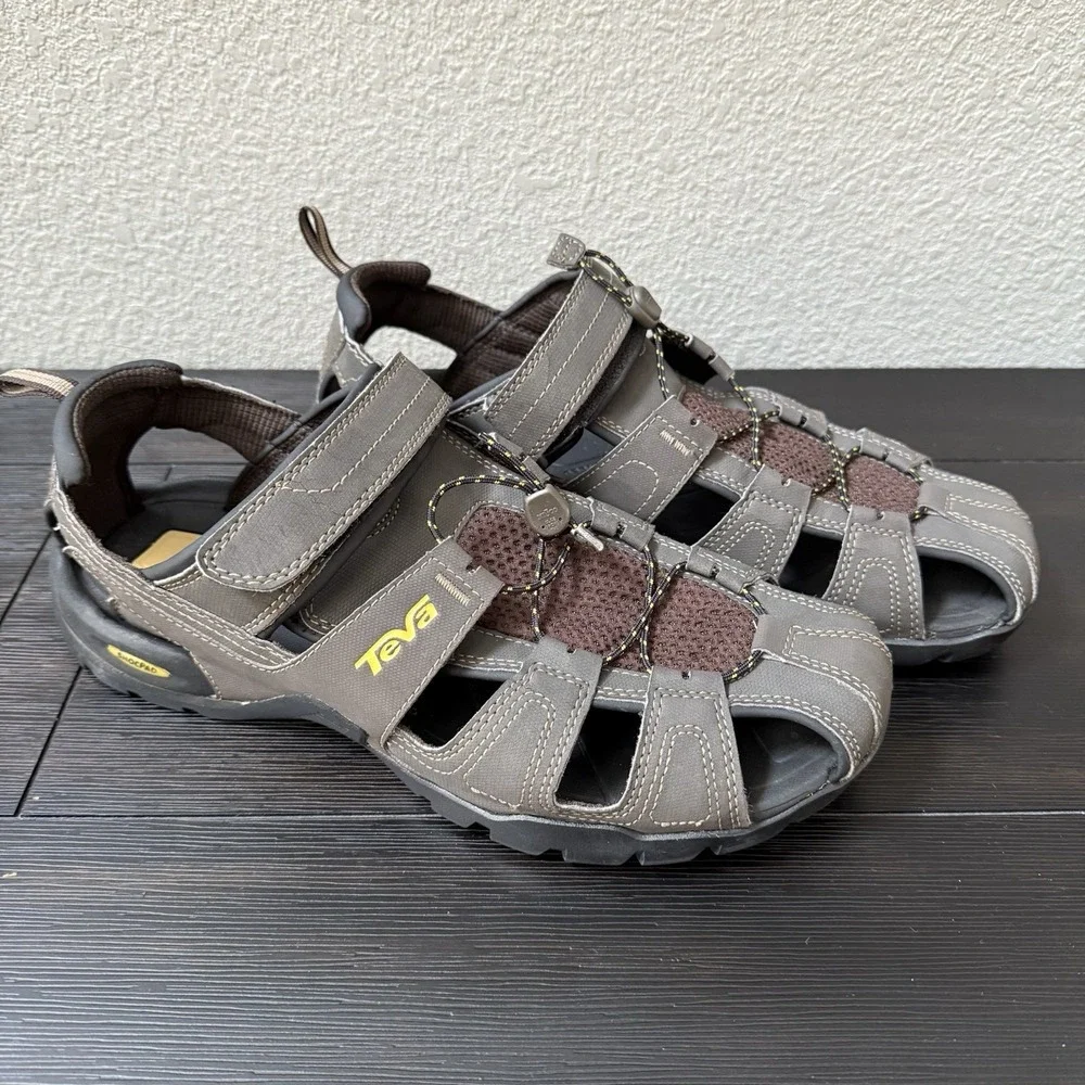 Teva Shoes Mens Size 12 1001116 Closed Toe Sandals‎ ShocPad Brown Outdoor Hiking